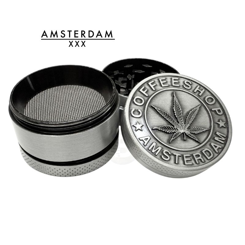 【BALI🍄】阿姆斯特丹 CoffeeShop 研磨器 4層碎草器 金屬Grinder 濾粉 現貨速出