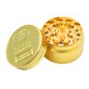【BALI🍄】GOLD 黃金硬幣研磨器 36MM｜3 層金屬結構｜附刮板｜隨身攜帶款